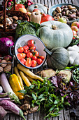 A harvest picture with autumn vegetables