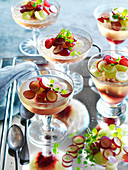 Hibiscus Prosecco Jellies with Grape Salad