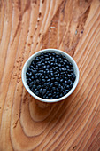 A bowl of dried black beans