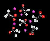 Sodium acetate, molecular model