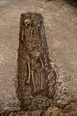 Monk's skeleton excavated in Rome