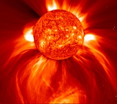 Coronal mass ejection from the Sun, SOHO image