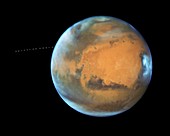 Phobos and Mars, time-lapse image