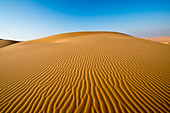 Rippling sand dunes in desert, Liwa Oasis, Abu Dhabi, UAE