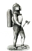 19th Century US diver suit, illustration