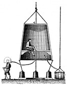 19th Century diving bell, illustration