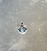 Apollo 11 CSM spacecraft in lunar orbit, 1969