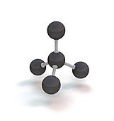 Diamond tetrahedral molecular structure, illustration