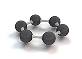 Graphite hexagonal molecular structure, illustration