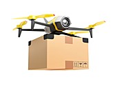 Delivery drone, illustration