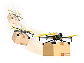 Delivery drone, illustration