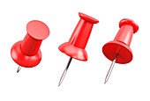 Red pushpins, illustration