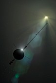 Voyager leaving Solar System, illustration