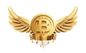 Bitcoin with wings, illustration