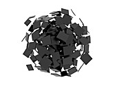 Abstract sphere made of black squares, illustration