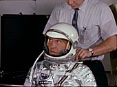 Wally Schirra spacesuit test fitting