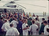 Nixon during Apollo 11 recovery on USS Hornet, 1969