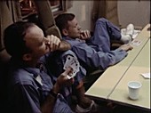 Apollo 11 astronauts in the Mobile Quarantine Facility, 1969