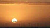 Sunset over windfarm