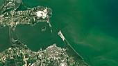 Algal bloom in Lake Erie, satellite image