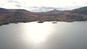 Lake George in autumn, aerial