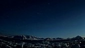 Night sky and mountains timelapse, Arctic