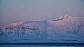Snowcapped mountains timelapse, Arctic