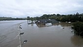 Storm Callum flooding, Carmarthen, UK, 2018