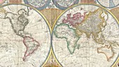 Continental coastline similarities, historical map