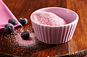 Homemade blueberry sugar with vanilla