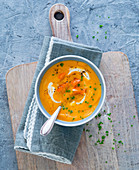 Pumpkin soup with herbs