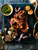 Barbecued Butterflied Lamb with Salsa Verde