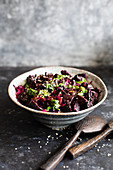Beet and purple cabbage salad