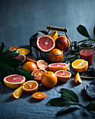 A still life with different citrus fruits