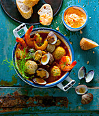 Bouillabaisse with pepper rouille
