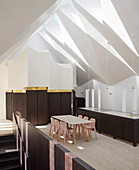 Chapel converted into home with faceted ceiling