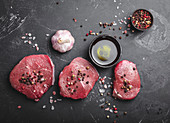 Raw fresh marbled meat steak