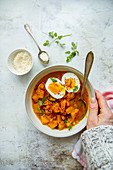 Butternut Curry with eggs