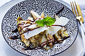 Roasted chicory with aceto balsamico and shaved Parmesan