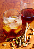 Usquebaugh Cordial (Irish whiskey liqueur) with cardamom, liquorice, figs, orange, fennel, anise and saffron