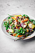 Roasted Winter Vegetables with Rucola and Tahini Dressing