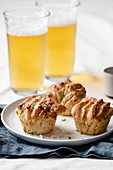 Beer Bread Fantails (fan-shaped biscuits made from bread dough with beer)