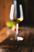 Blurred shot of wine glass