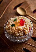 Rice pudding with candied fruit