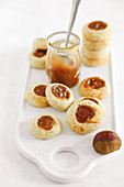 Hazelnut shortbread biscuits stuffed with chestnut cream