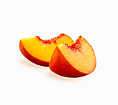 Two peach segments