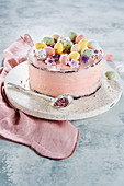 Easter cake with chocolate eggs