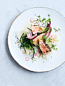 Fennel with salmon and bergamot