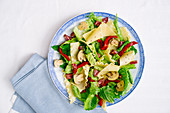 Relish Salad with pasta and salami