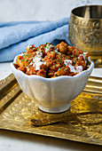 A bowl of cauliflower and chickpea tikka masala (India)